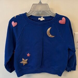 Crewcuts Blue Sweatshirt with Gold and Pink Details